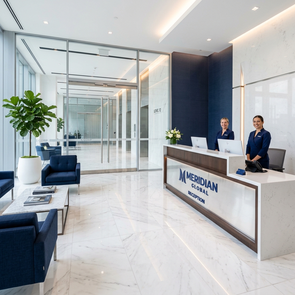 Restroom sanitation and high-traffic area cleaning in a commercial building